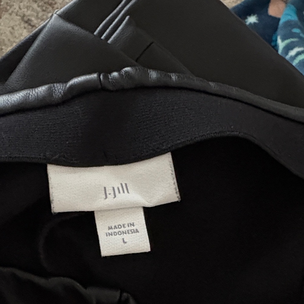 NWOT J.Jill Sleek Black Pants, faux leather